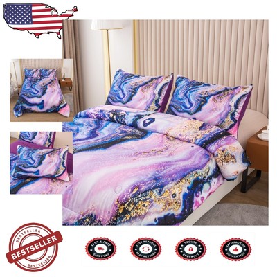 Soft Microfiber Twin Tie-Dye Quilt Set with Pillowcase - Perfect for Girls' Room-image