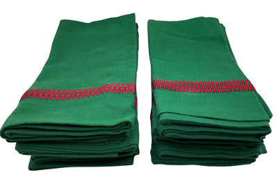 Pier 1 Imports Christmas Napkins Green with Red Trim 20