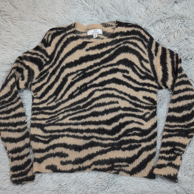 Magaschoni Sweater Womens M Cashmere Cozy Soft Comfort Animal Print Preppy-image