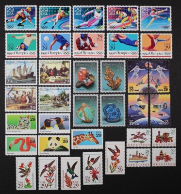 US Year 1992 Collection of 8 complete sets, in 36 single stamps Mint NH-image