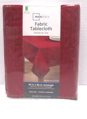 NEW Mainstays Red Sedona Textured Tablecloth 60