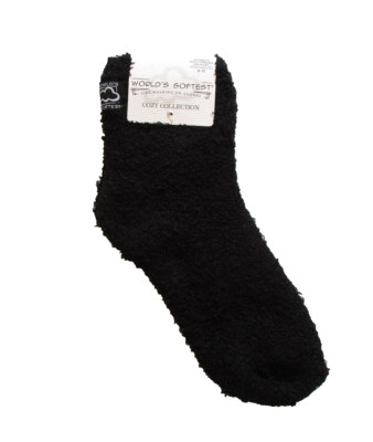 World's Softest Socks - Cozy Collection - Black - Quarter Length - NEW-image