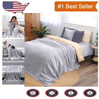 Lunar Rock Grey King Cozy Faux Fur Throw - 108 x 90