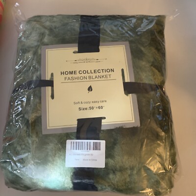 home collection fashion blanket soft and cozy 50” x 60” pv-green-50 easy care-image