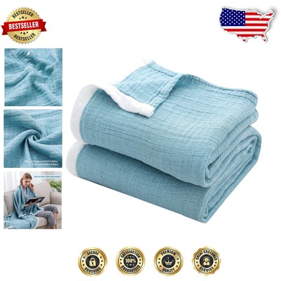 Soft & Cozy King 4-Layer Muslin Blanket - Lightweight for -Round Comfort-image