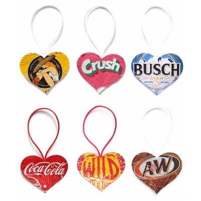 Heart Christmas Ornament Handmade With A Recycled Aluminum Can You Choose-image