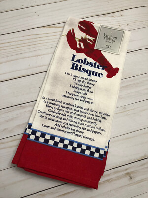 DII Design Import Kitchen Towels Set of 2 Lobster 🦞 Theme Made in India NEW!-image