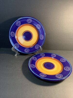 2   PIER 1 Italian Swirl Dinner Plates 11 5/8