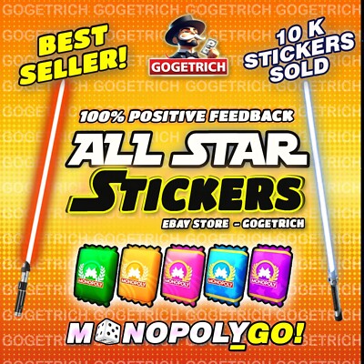 CHEAPEST! Monopoly‎ Stickers‎ Go 1-5 Star ⭐️ All stickers available ⚡️ Instant-image