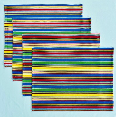 Pier 1 Imports Havana Stripe Cloth Placemats 14”X 17