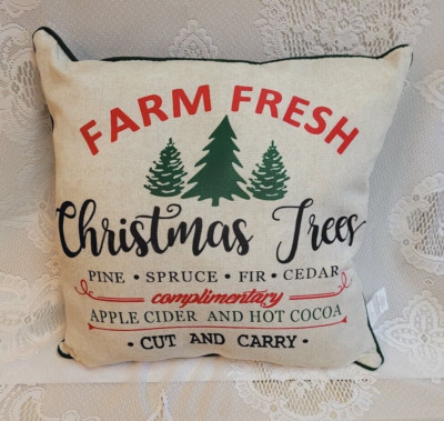 LAST ONE! Farm Fresh Christmas Trees Throw Pillow 16