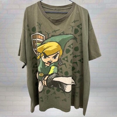 Vintage Legend of Zelda The Wind Waker Promo T-Shirt Toon Link Y2K Mens Size 2XL-image