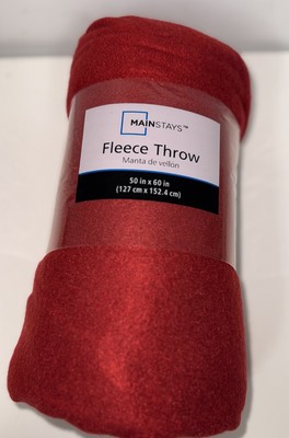 Mainstays Fleece Throw Blanket 50 X 60 Red Sedona Solid Soft Lightweight-image