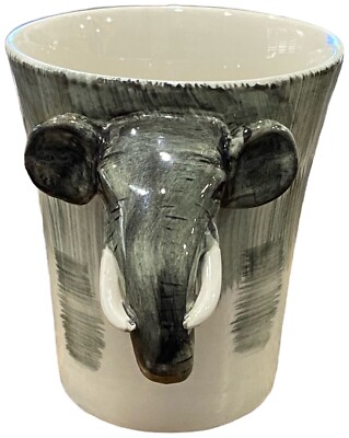 Pier 1 One Imports 3D Elephant Head Handle Coffee Tea Cup Mug 14 Oz-image