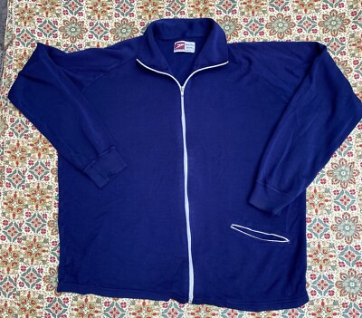 Vintage 70s Classic White-Stag Speedo Track Jacket Timeless L Retro Broken Zip-image