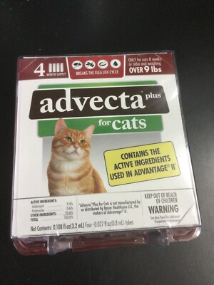ADVECTA Plus for CATS Over 9 lbs - 4 Doses of Flea & Lice Treatment 5229-image