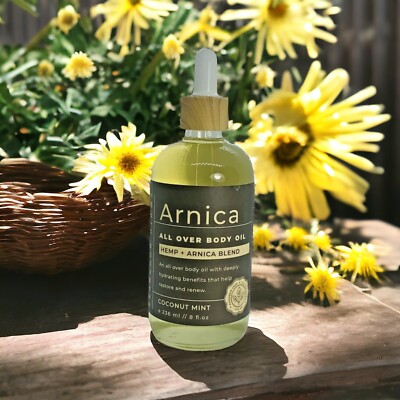 ARINICA Body oil ALL OVER HEMP/ARNICA BLEND Coconut/Mint EART GOODNESS VEGAN 8OZ-image