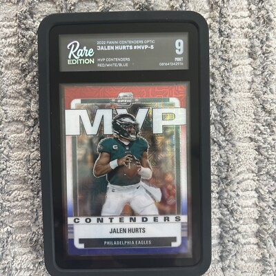 2022 Contenders Optic Jalen Hurts MVP Contenders Red White Blue # /13 Rare 9-image