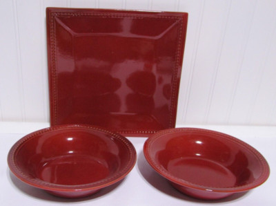 Pier 1 Spice Route Paprika (1) Dinner Plate and (2) Cereal Bowls Lot-image