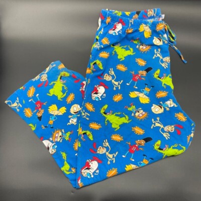 Nickelodeon Pajamas Womens Size XXL Blue 90's Vintage Loose Comfy Drawstring-image