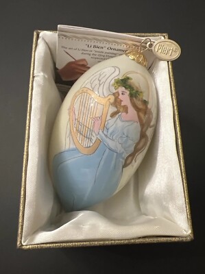 Pier 1 Imports Li Bien Reverse HandPainted Glass Ornament Teardrop Angel 2015 5”-image