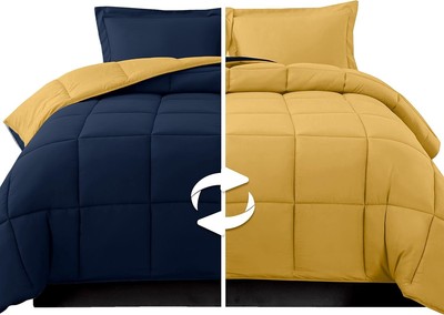3-Piece Reversible Comforter Set, All Season Cozy, Soft Down Alternative-image