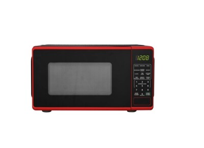 Mainstays 0.7 Cu ft Countertop Microwave Oven, 700 Watts, Red-image