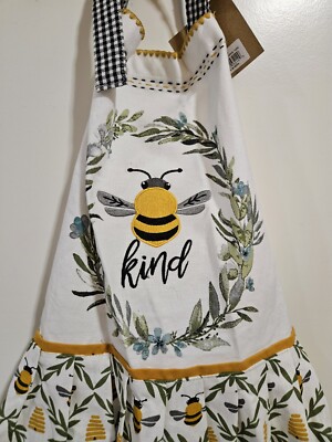 Design Imports 'BEE KIND' Collection Adorable Matching Apron & Table Runner NWT-image