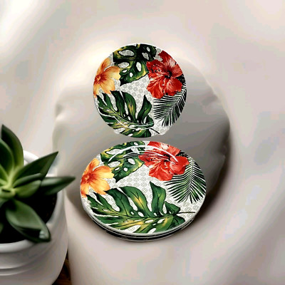 Pier 1 Imports Tropical Hibiscus Lunch Plates – Set of 4 Patio Dining Plates-image