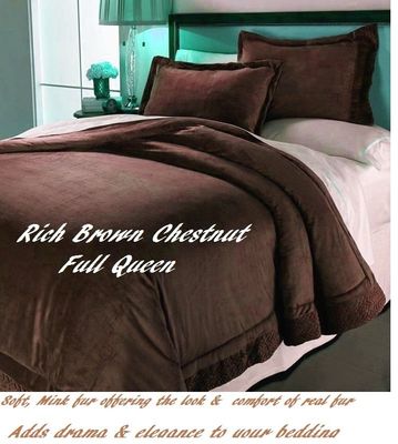 Soft & Cozy Braided Border Faux Mink Fur Plush Comforter 3 pcs Set Full Queen-image