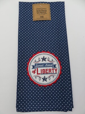 DII~ Embellished Kitchen Towel 18 x 28 inches Sweet Land Liberty EMBL Dishtowel-image