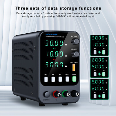 Adjustable DC 0~30V 10A Internal Memories Power Supply Lab Variable Bench switch-image
