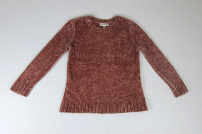 Orvis Womens Chenille Sweater Size S Classic Collection Mauve Pink Chunky Knit-image