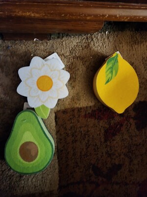 Lot of 3 Design Imports  Sponge, Avocado, Flower, and Lemon-image