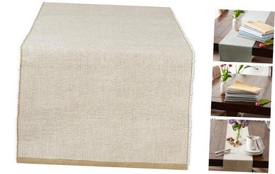  Eco-Friendly Fine Ribbed Collection Table Runner, 13x72, Stone -image