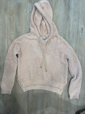 Pink Fleece Hooded Pullover Size Medium-image