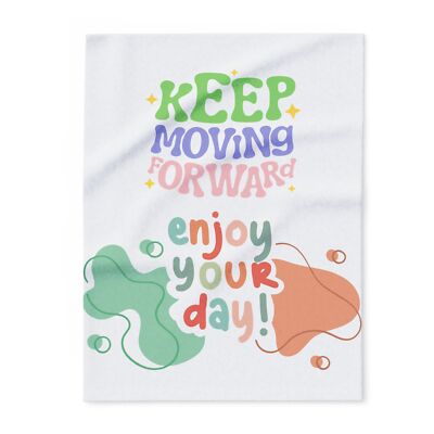 Cozy Arctic Fleece Blanket, message, enjoy your day, 30