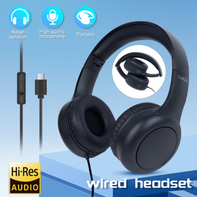 Wired Over-Ear Stereo Headphones Noise Isolation Headseet Lightweight Type-C-image