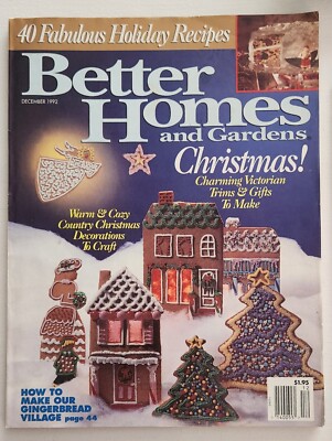 Vintage Better Homes & Gardens Magazine December 1992 Christmas Crafts 40 Recipe-image