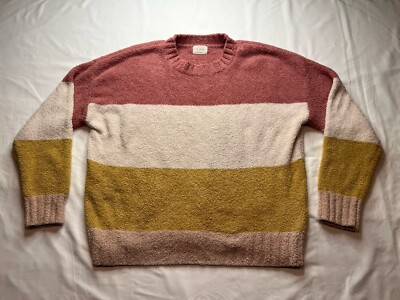 T S Soft Cozy Striped Colorblock Sweater Preppy Modern Comfort Vineyard-image