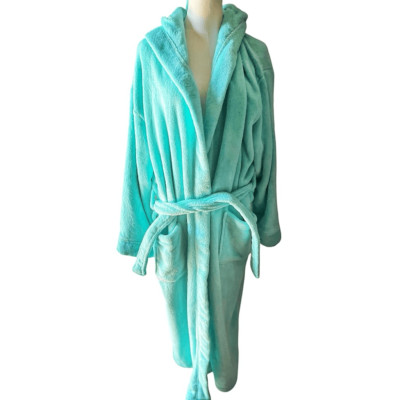 Alexander Del Ross Blue Fuzzy Cozy Hooded Rode Size XL-image