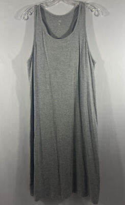 dip Sleep Womens Size S Razorback Sleeveless Midi Night Gown PJ Dress Heather EC-image