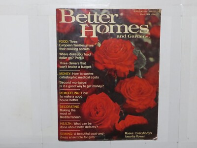 Better Homes and Gardens Magazine March 1974 Roses Decorating 3P-image
