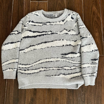 Barefoot Dreams Cozychic Seaside Gray Cozy Pullover Crewneck Sweater Size M-image