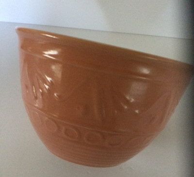 Vintage Coastline Imports Pink Mixing Bowl with Baking Motif Design-image