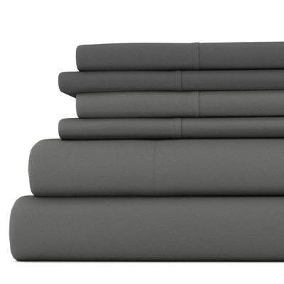 ienjoy Home 6-Piece Queen Bed Sheet Set, Gray-image