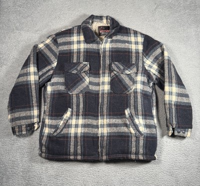 Vintage West Wind Sportswear Sherpa Lined Jacket Mens XL Wool Full Zip USA Made-image