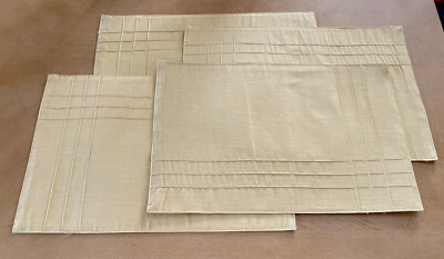 Set Of 4 Pier One Imports Placemats Honey Pintuck Machine Washable-image