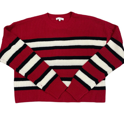 Wynter Sweater L Stripe Knit Cozy Comfort Classic Preppy Casual -image