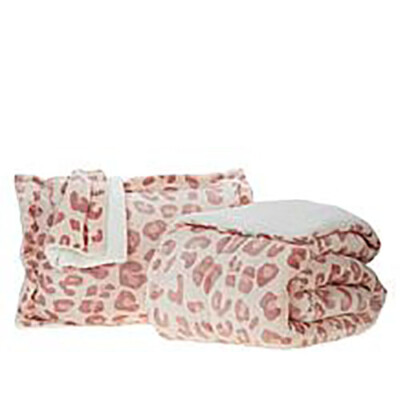 Warm & Cozy Plush Sherpa Reversible 3piece Comforter Set, Pink, King/Cal King-image